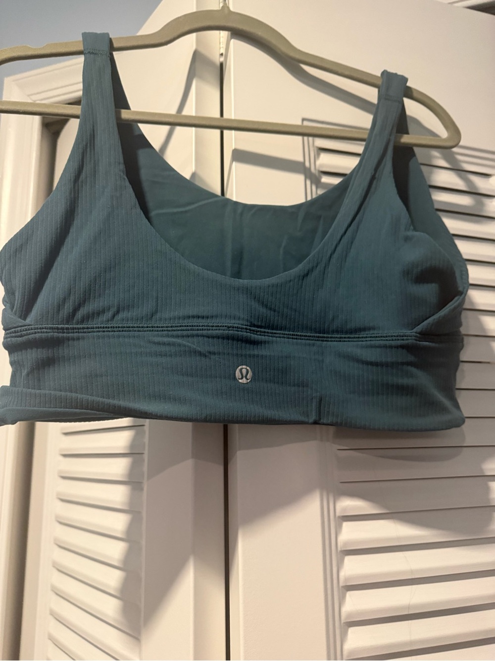 Lululemon Teal Ribbed Activewear Set - Sports Bra & Leggings - Picture 3 of 7